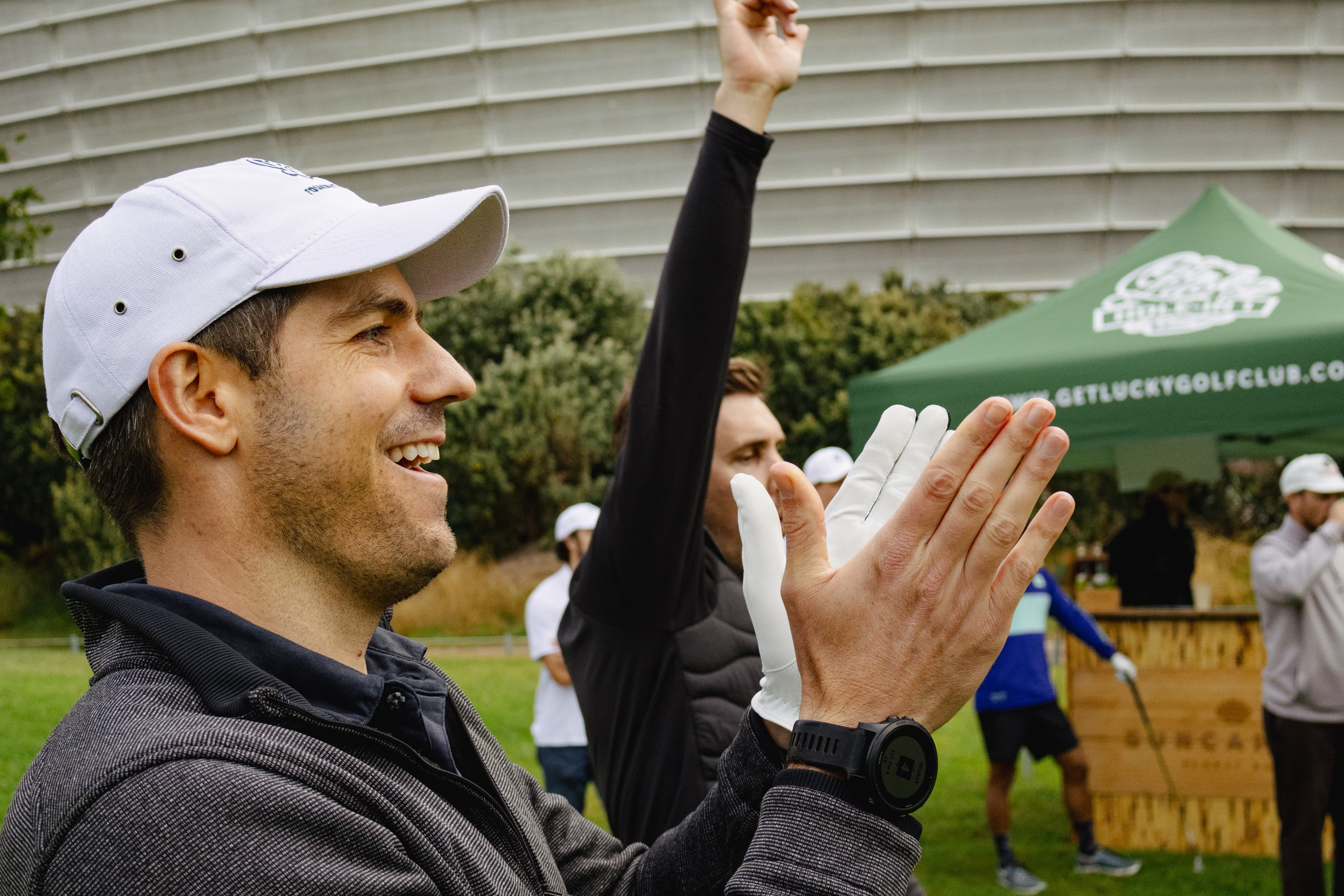 Golfer celebrating a shot at the activation